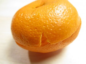 オレンジキャンドル　切り目