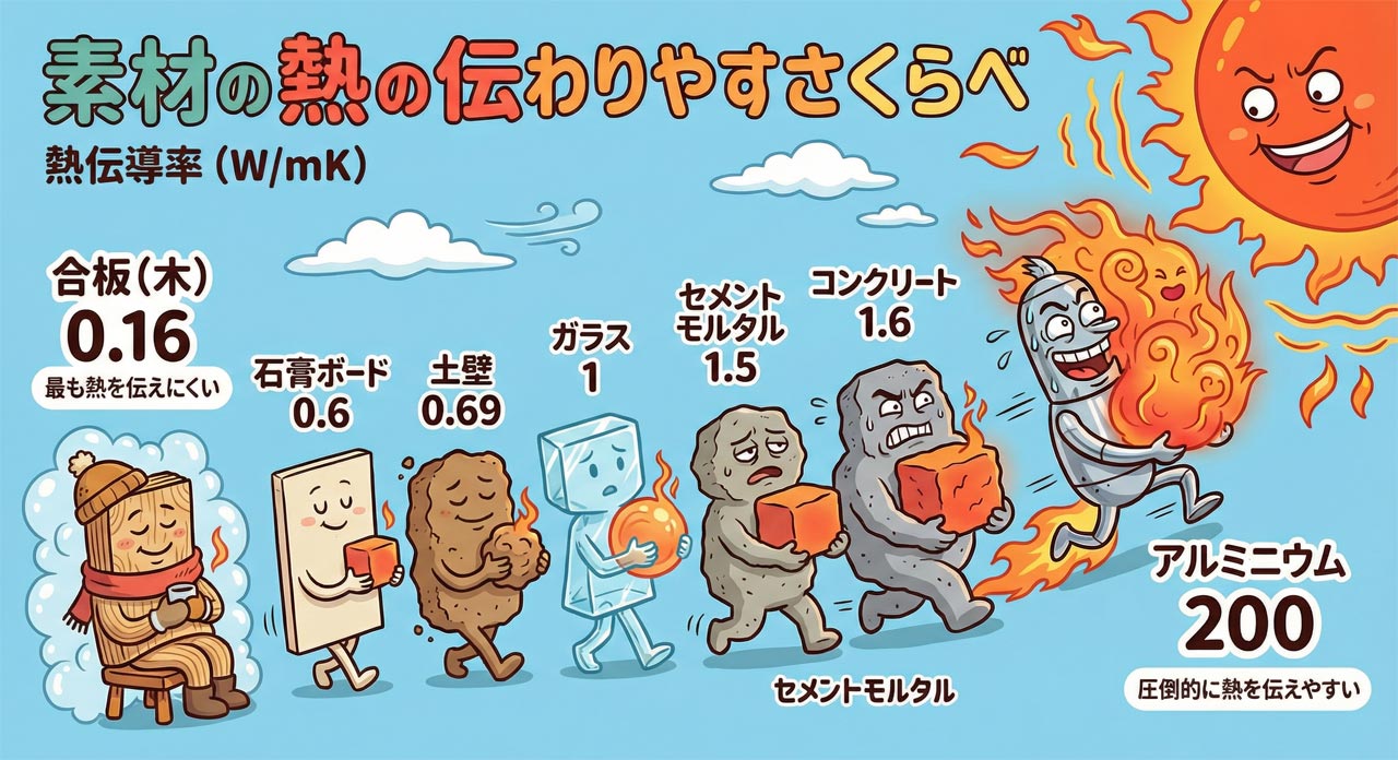 建材の熱伝導率一覧