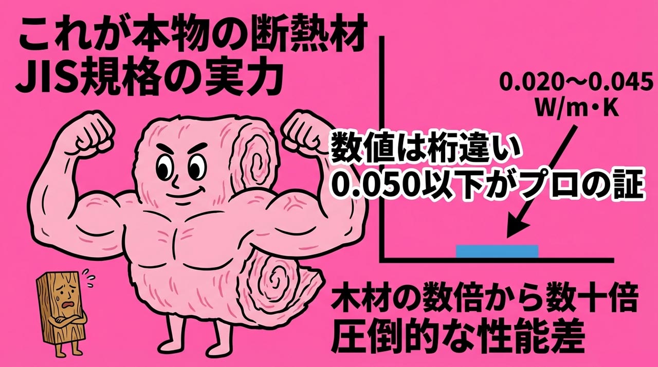 断熱材の種類と熱伝導率